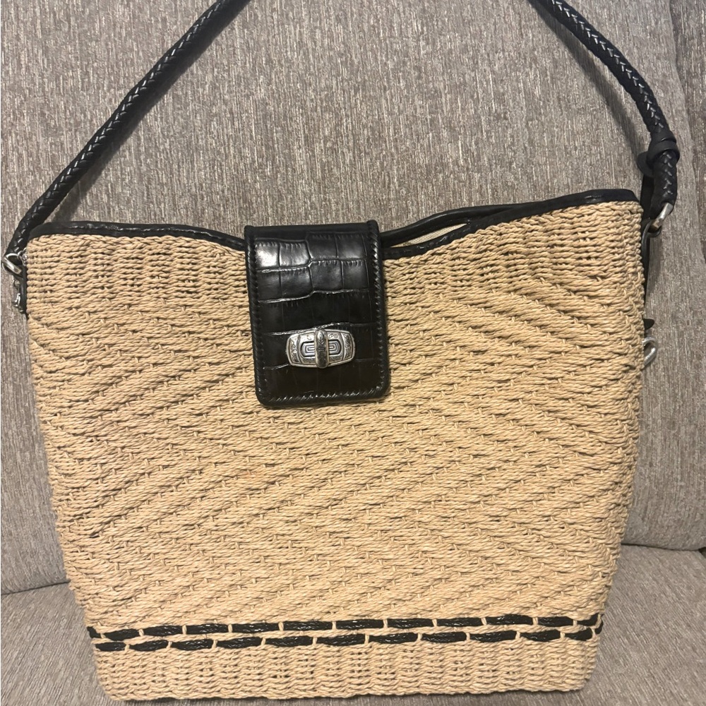 BRIGHTON Raffia shoulder bag. Like-new condition.